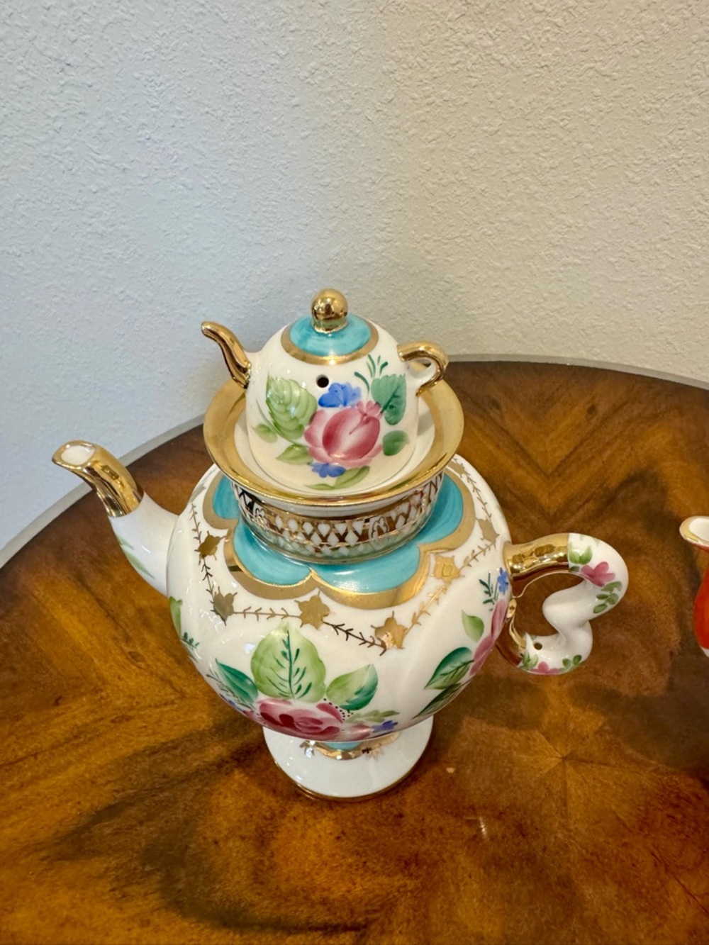 2 Russian Lomonosov Hand Painted Porcelain Tea Pots Imperial Porcelain Factory - Picture 3 of 14